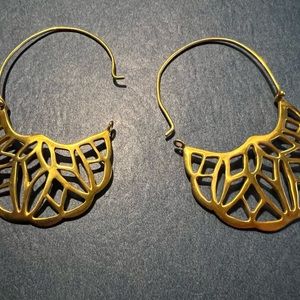 Satya delicate stunning gold cutout dangle hoop earrings